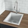 Ruvati 18x20 in. epiGranite Drop-in Topmount Granite Composite Single Bowl Wet Bar Prep Sink Arctic White RVG1018WH